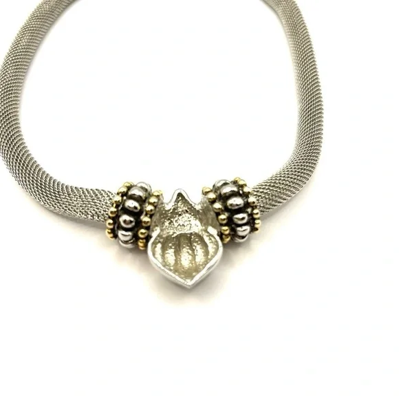 Mesh Necklace with Magnetic Pendant 16” Removable Pendant Statement Big Bold - Picture 5 of 9